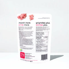 Back of a Happy Munchy Strawberry Splash oats and brown rice yogurt cluster packaging